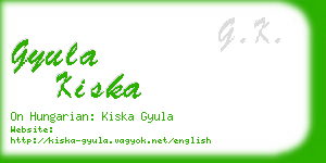 gyula kiska business card